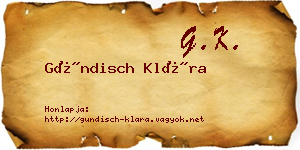 Gündisch Klára névjegykártya